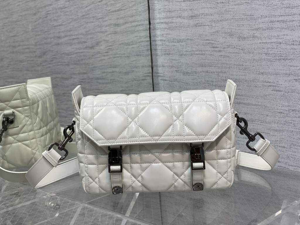 Dior Small Diorcamp Bag M1243 Latte Macrocannage Calfskin - Default Title - View 3