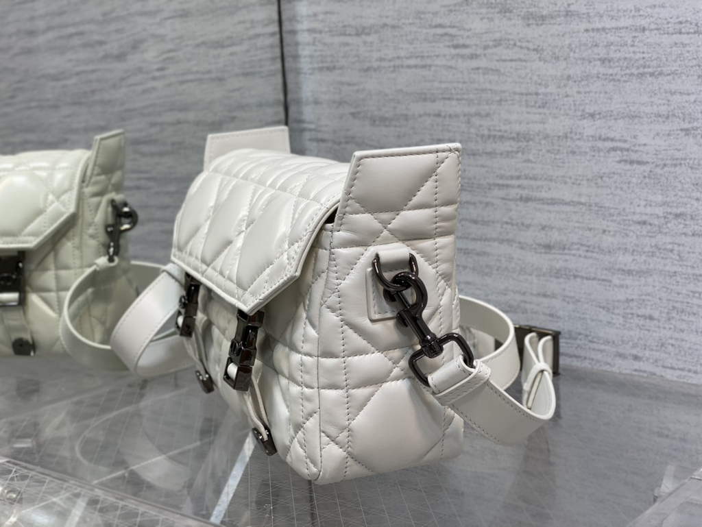 Dior Small Diorcamp Bag M1243 Latte Macrocannage Calfskin - Default Title - View 6