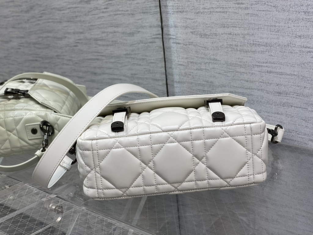 Dior Small Diorcamp Bag M1243 Latte Macrocannage Calfskin - Default Title - View 8