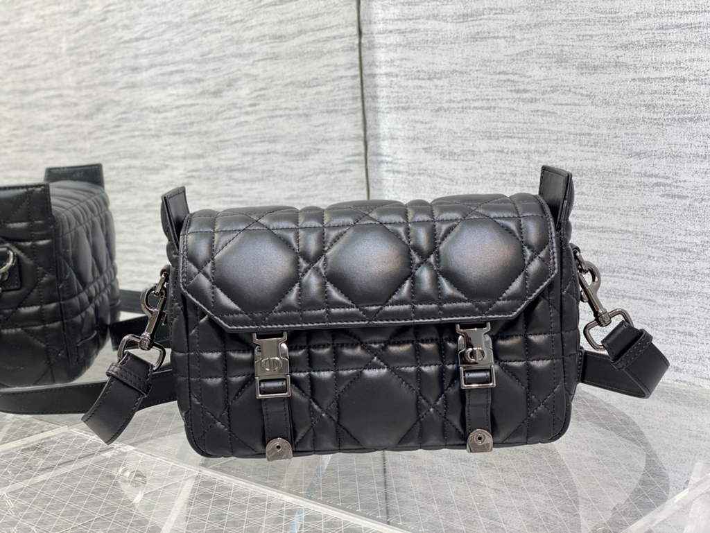 Dior Small Diorcamp Bag M1243 Black Macrocannage Calfskin - Default Title - View 3