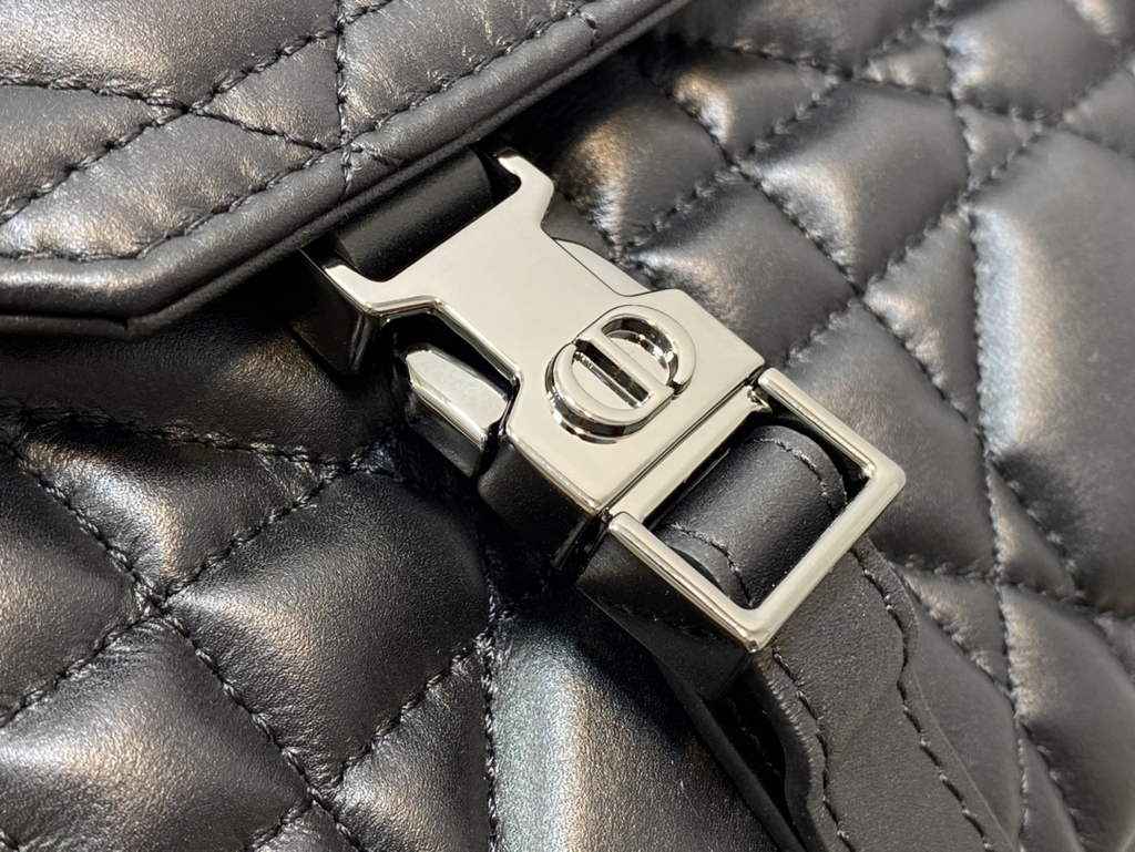 Dior Small Diorcamp Bag M1243 Black Macrocannage Calfskin - Default Title - View 4