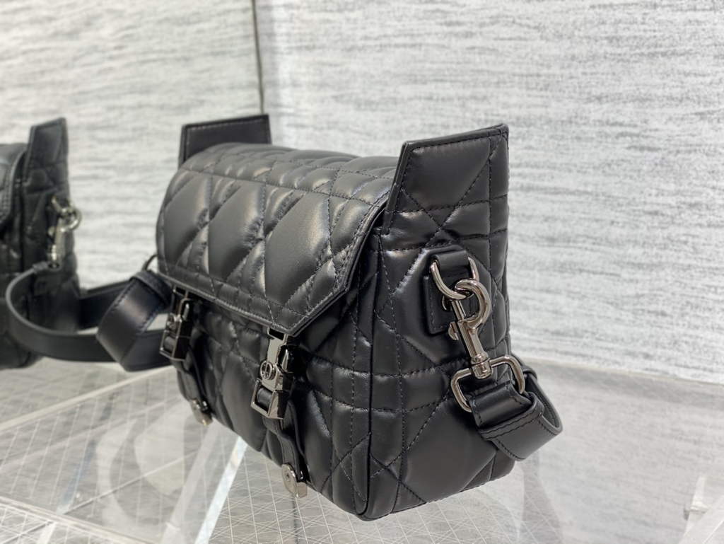 Dior Small Diorcamp Bag M1243 Black Macrocannage Calfskin - Default Title - View 6