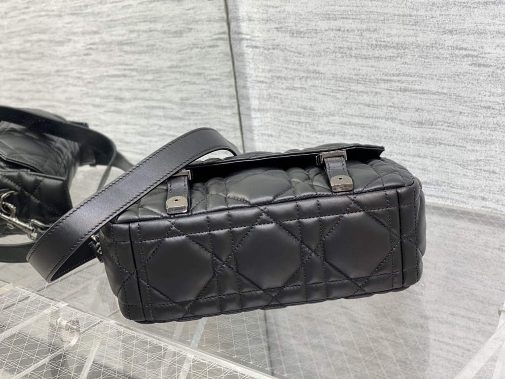 Dior Small Diorcamp Bag M1243 Black Macrocannage Calfskin - Default Title - View 8
