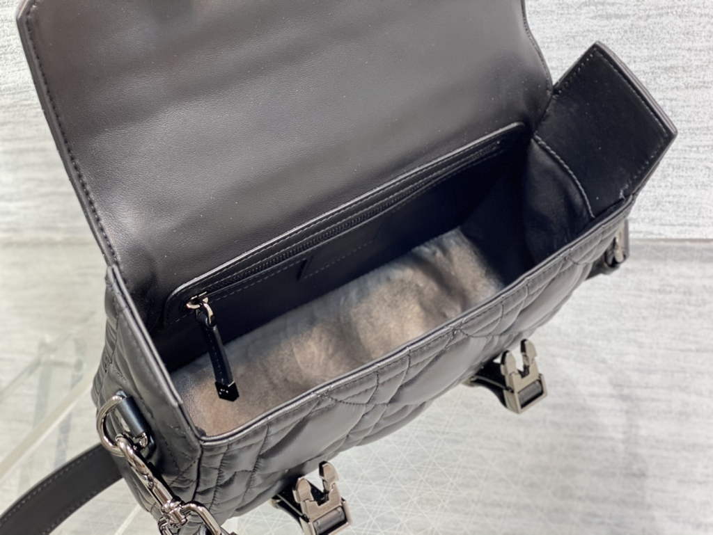 Dior Small Diorcamp Bag M1243 Black Macrocannage Calfskin - Default Title - View 9