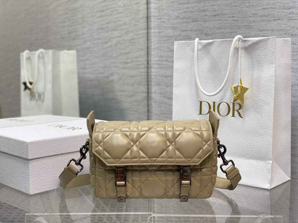Dior Small Diorcamp Bag M1243 Hazelnut Macrocannage Calfskin - Default Title - View 2