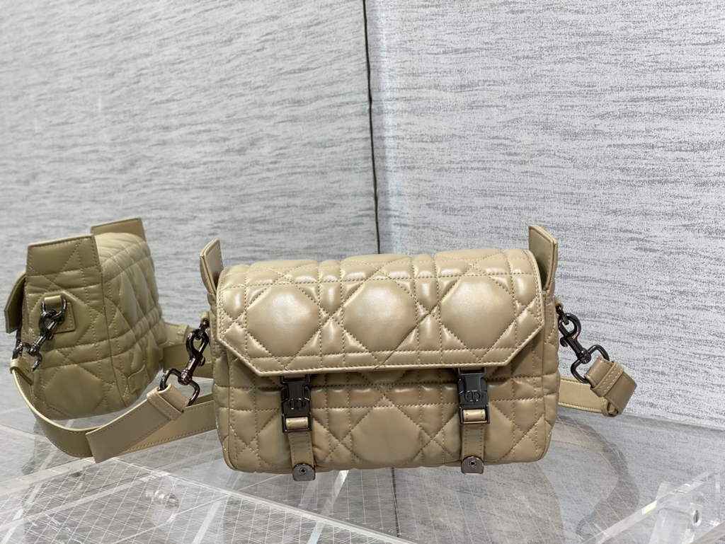 Dior Small Diorcamp Bag M1243 Hazelnut Macrocannage Calfskin - Default Title - View 1