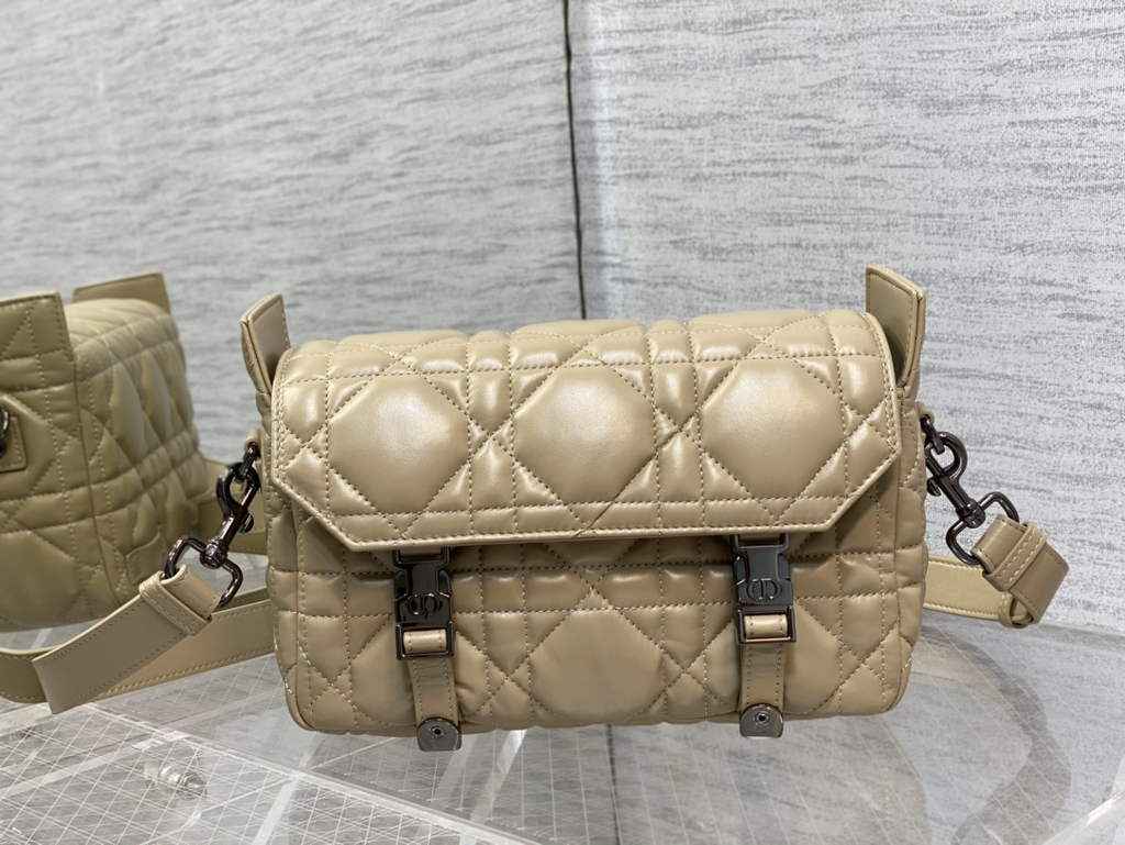 Dior Small Diorcamp Bag M1243 Hazelnut Macrocannage Calfskin - Default Title - View 3