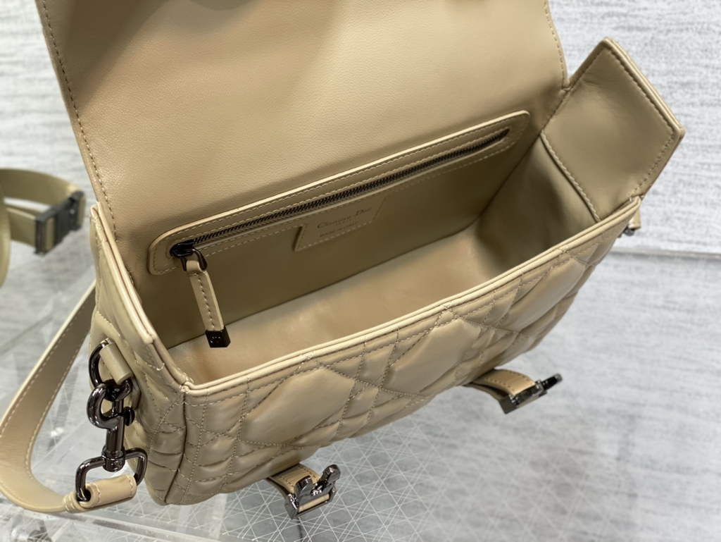 Dior Small Diorcamp Bag M1243 Hazelnut Macrocannage Calfskin - Default Title - View 9