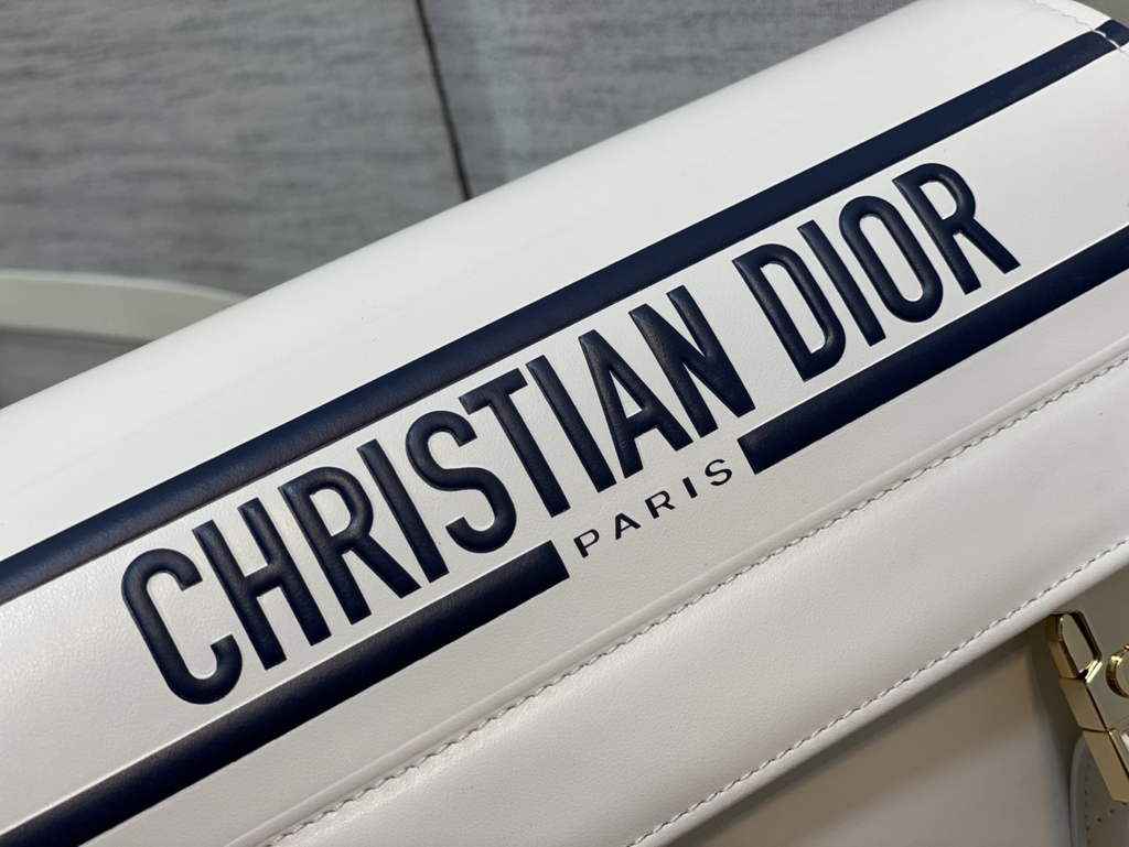 Dior Small Diorcamp Bag M1243 White and Blue Smooth Calfskin - Default Title - View 4