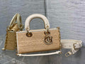 Dior Small Lady D-Joy Bag M0613 Apricot Cannage Cotton - Default Title - View 1