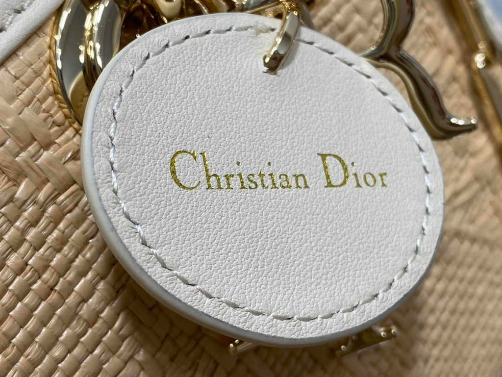 Dior Small Lady D-Joy Bag M0613 Apricot Cannage Cotton - Default Title - View 7