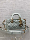 Dior Small Lady D-Joy Bag M0613 Light Blue Cannage Lambskin - Default Title - View 1
