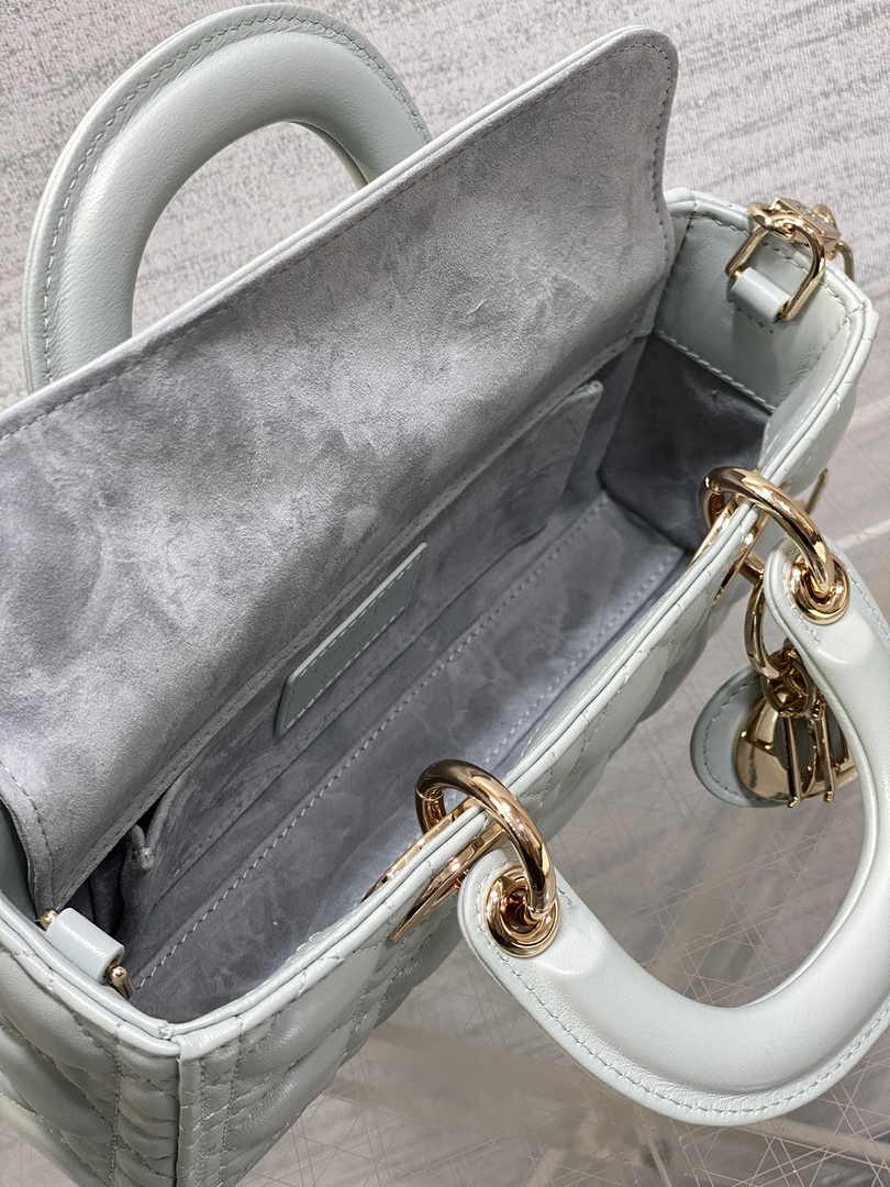 Dior Small Lady D-Joy Bag M0613 Light Blue Cannage Lambskin - Default Title - View 4