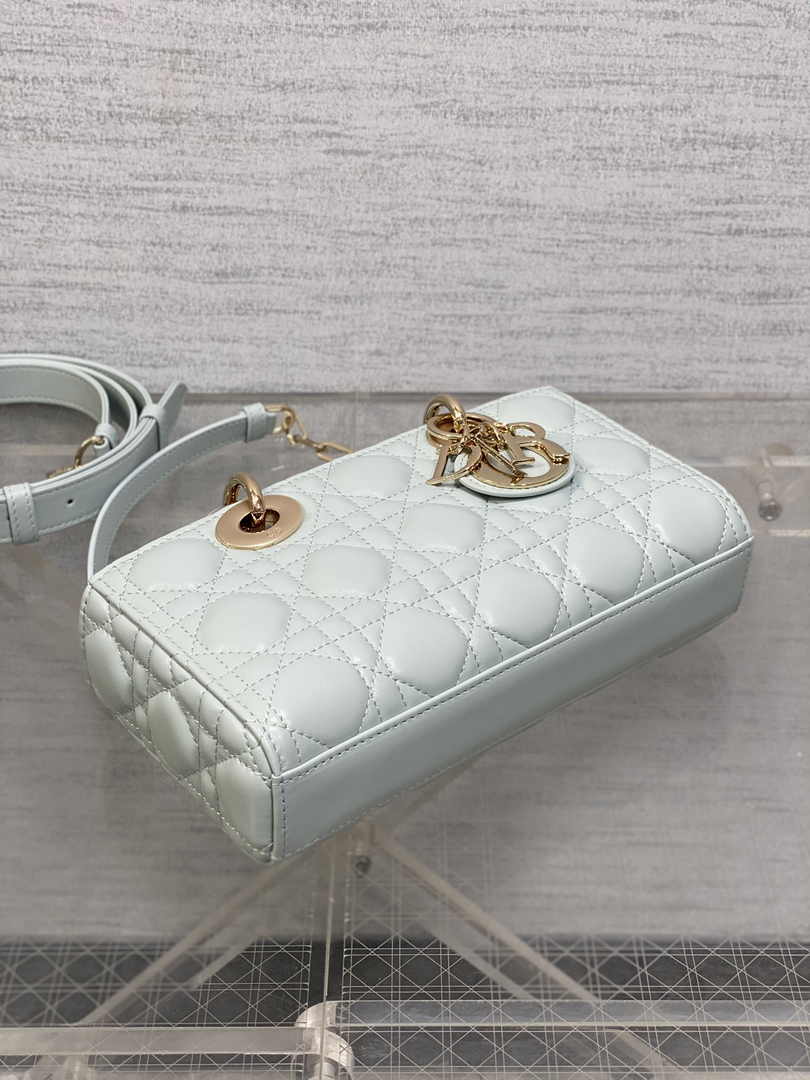 Dior Small Lady D-Joy Bag M0613 Light Blue Cannage Lambskin - Default Title - View 5