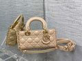 Dior Small Lady D-Joy Bag M0613 Apricot Cannage Lambskin - Default Title - View 1