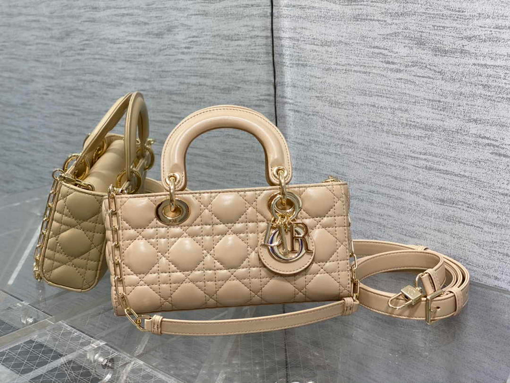 Dior Small Lady D-Joy Bag M0613 Apricot Cannage Lambskin - Default Title - View 1