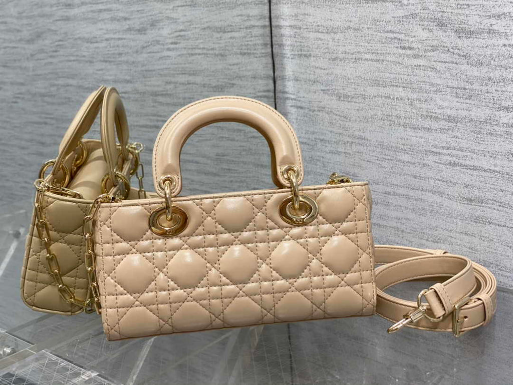 Dior Small Lady D-Joy Bag M0613 Apricot Cannage Lambskin - Default Title - View 3