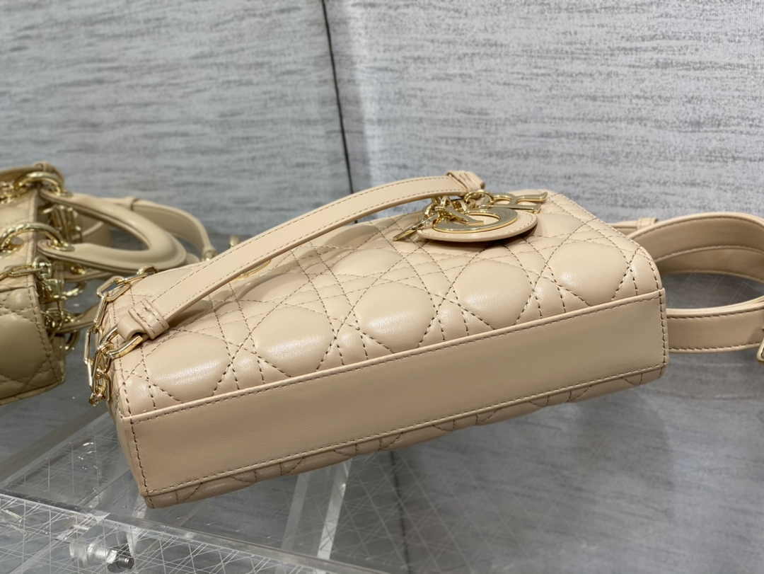 Dior Small Lady D-Joy Bag M0613 Apricot Cannage Lambskin - Default Title - View 5