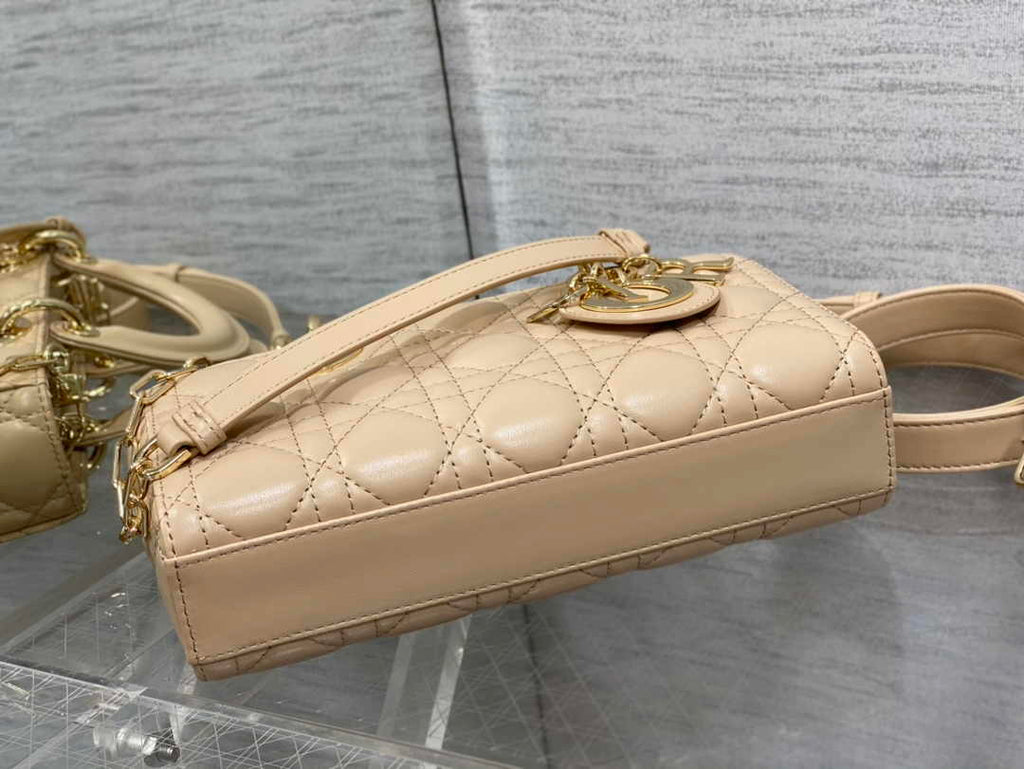 Dior Small Lady D-Joy Bag M0613 Apricot Cannage Lambskin - Default Title - View 5