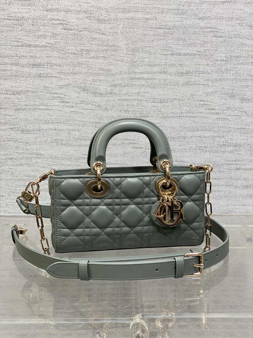 Dior Small Lady D-Joy Bag M0613 Dark Gray Cannage Lambskin - Default Title - View 1