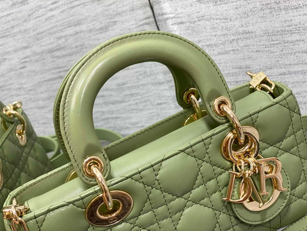 Dior Small Lady D-Joy Bag M0613 Green Cannage Lambskin - Default Title - View 6