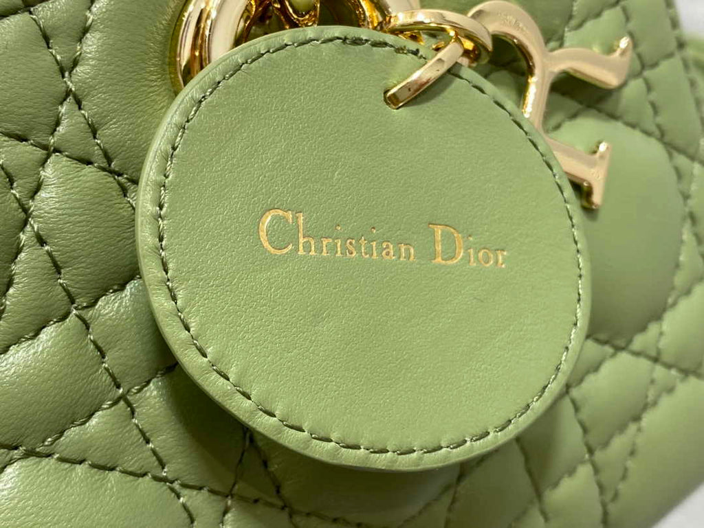 Dior Small Lady D-Joy Bag M0613 Green Cannage Lambskin - Default Title - View 8