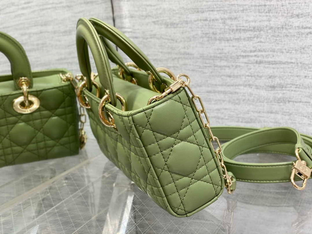 Dior Small Lady D-Joy Bag M0613 Green Cannage Lambskin - Default Title - View 3