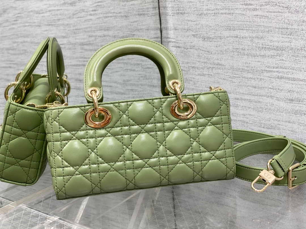 Dior Small Lady D-Joy Bag M0613 Green Cannage Lambskin - Default Title - View 2