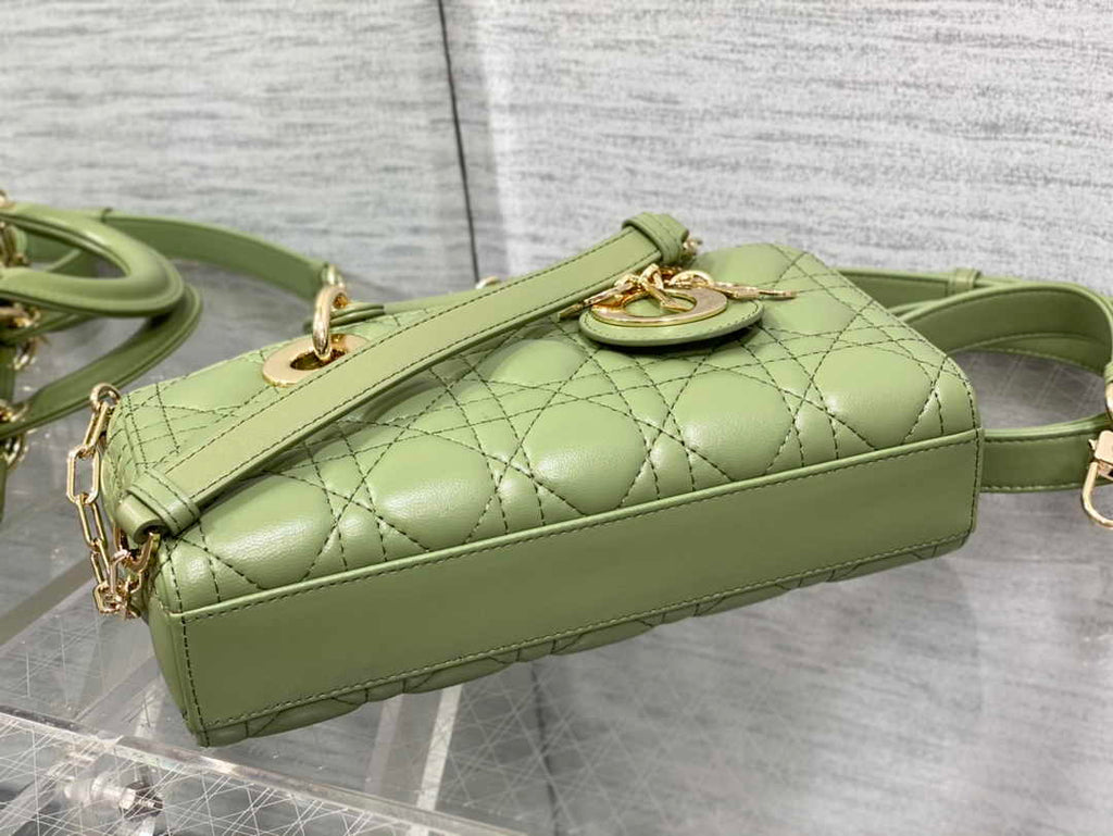 Dior Small Lady D-Joy Bag M0613 Green Cannage Lambskin - Default Title - View 4