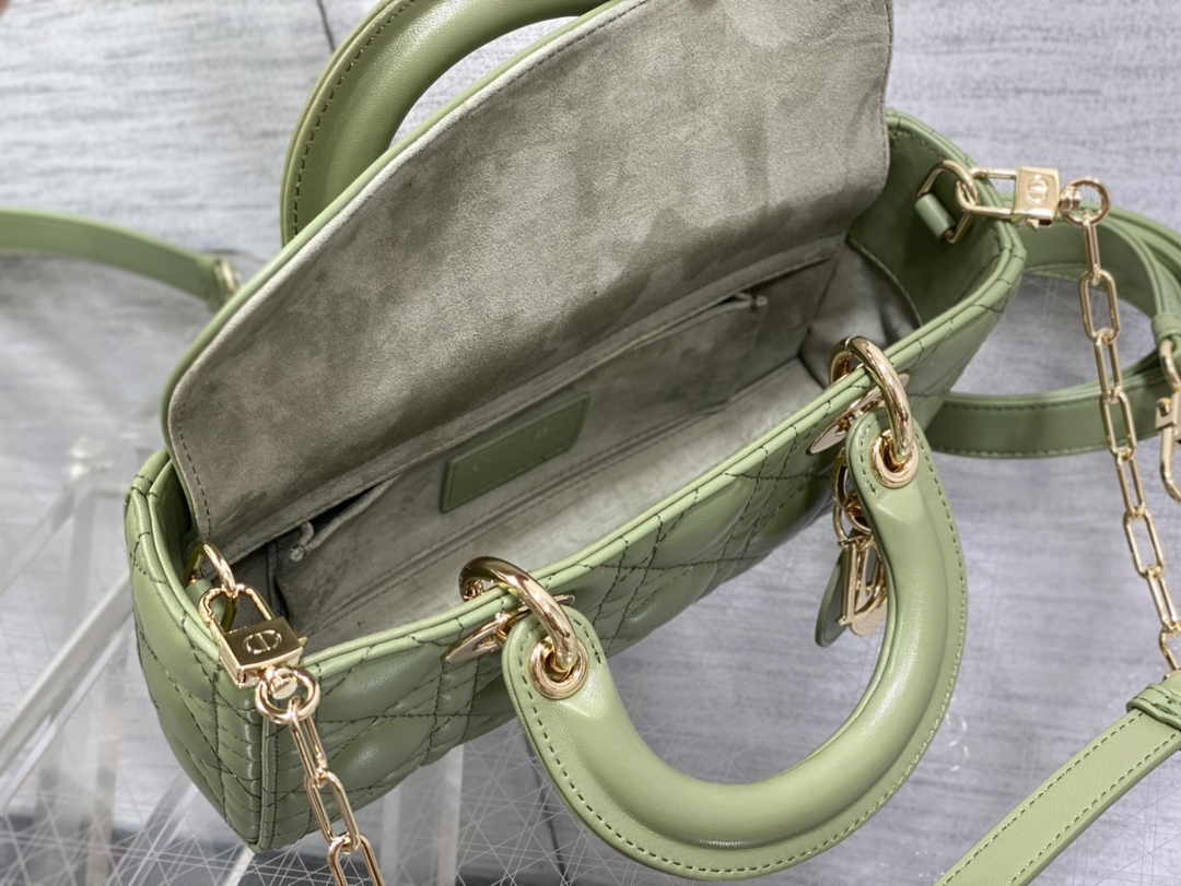 Dior Small Lady D-Joy Bag M0613 Green Cannage Lambskin - Default Title - View 5