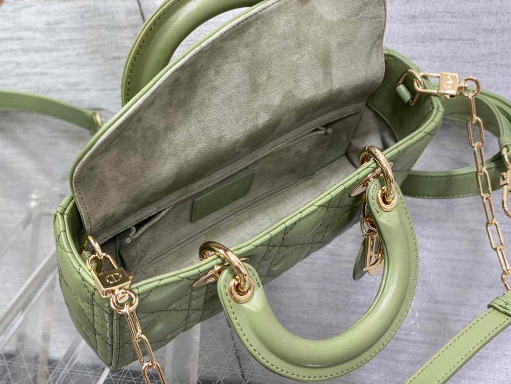 Dior Small Lady D-Joy Bag M0613 Green Cannage Lambskin - Default Title - View 5