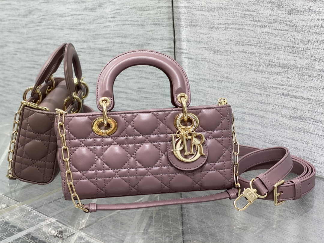 Dior Small Lady D-Joy Bag M0613 Purple Cannage Lambskin - Default Title - View 1