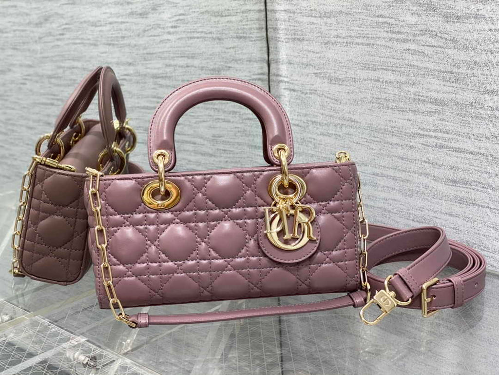 Dior Small Lady D-Joy Bag M0613 Purple Cannage Lambskin - Default Title - View 1