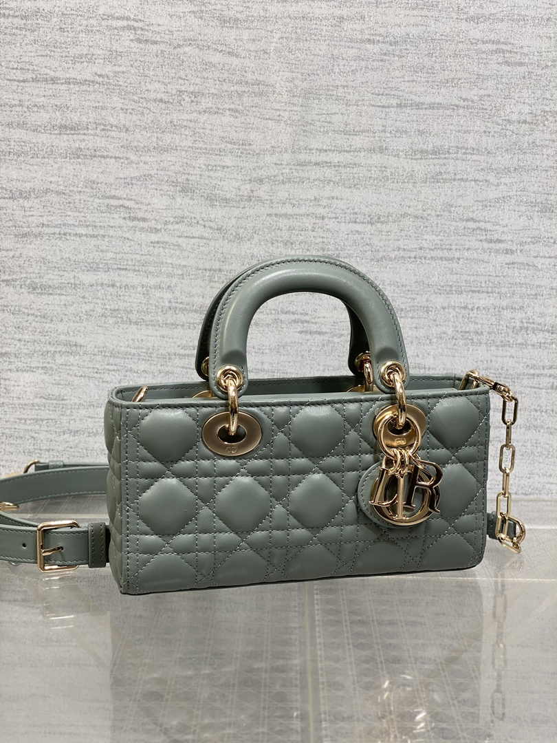 Dior Small Lady D-Joy Bag M0613 Dark Gray Cannage Lambskin - Default Title - View 2
