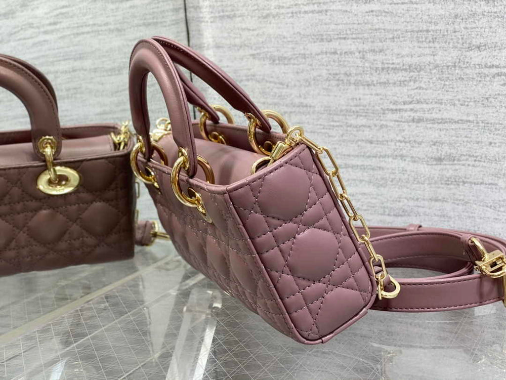 Dior Small Lady D-Joy Bag M0613 Purple Cannage Lambskin - Default Title - View 7