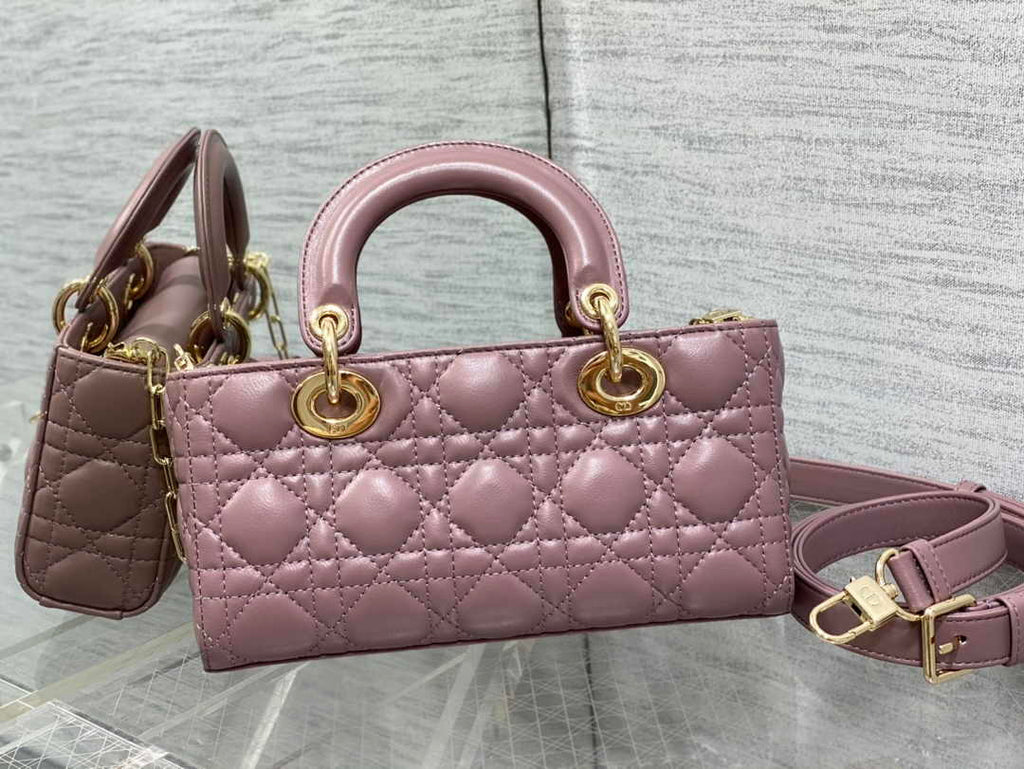 Dior Small Lady D-Joy Bag M0613 Purple Cannage Lambskin - Default Title - View 3
