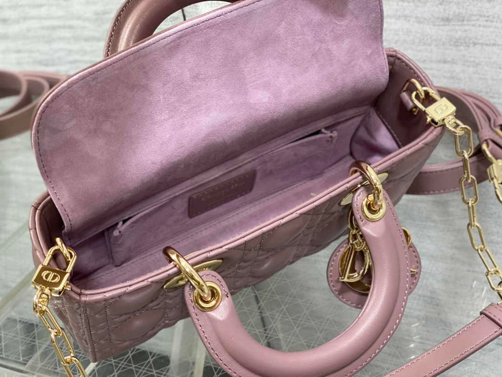 Dior Small Lady D-Joy Bag M0613 Purple Cannage Lambskin - Default Title - View 4