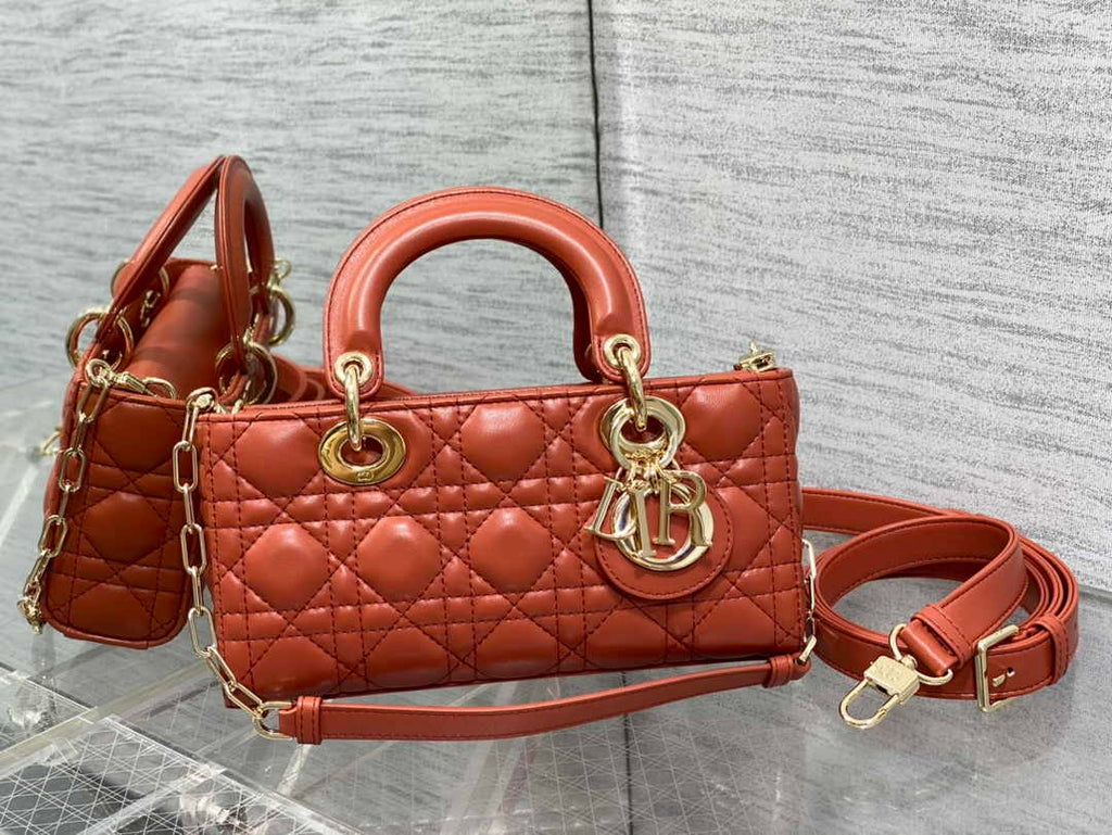 Dior Small Lady D-Joy Bag M0613 Brown Cannage Lambskin - Default Title - View 1