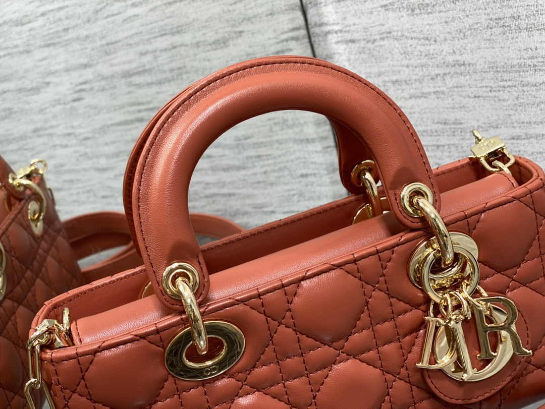 Dior Small Lady D-Joy Bag M0613 Brown Cannage Lambskin - Default Title - View 3