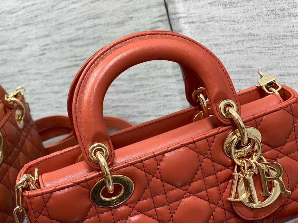 Dior Small Lady D-Joy Bag M0613 Brown Cannage Lambskin - Default Title - View 3
