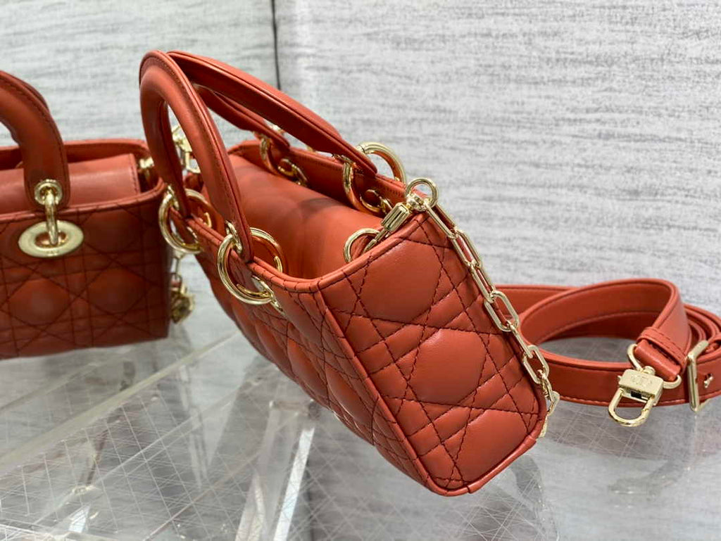 Dior Small Lady D-Joy Bag M0613 Brown Cannage Lambskin - Default Title - View 6