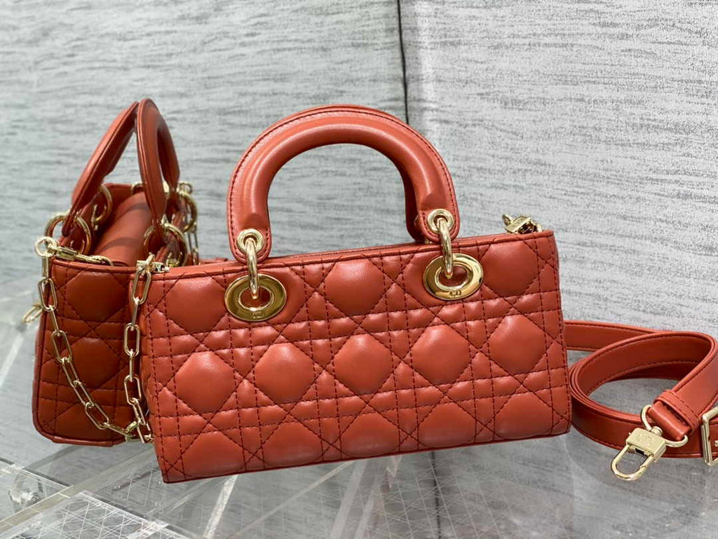Dior Small Lady D-Joy Bag M0613 Brown Cannage Lambskin - Default Title - View 2