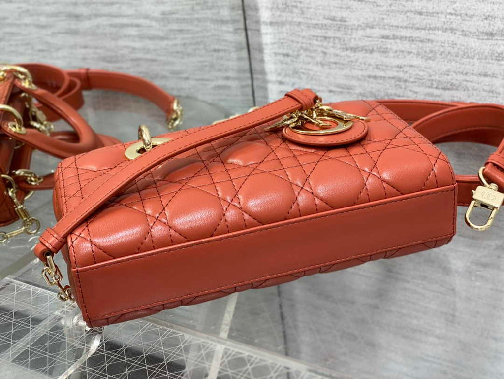 Dior Small Lady D-Joy Bag M0613 Brown Cannage Lambskin - Default Title - View 5