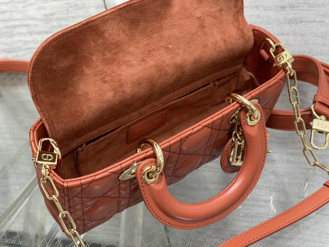 Dior Small Lady D-Joy Bag M0613 Brown Cannage Lambskin - Default Title - View 4