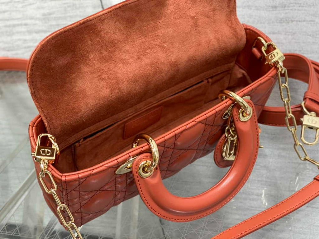 Dior Small Lady D-Joy Bag M0613 Brown Cannage Lambskin - Default Title - View 4