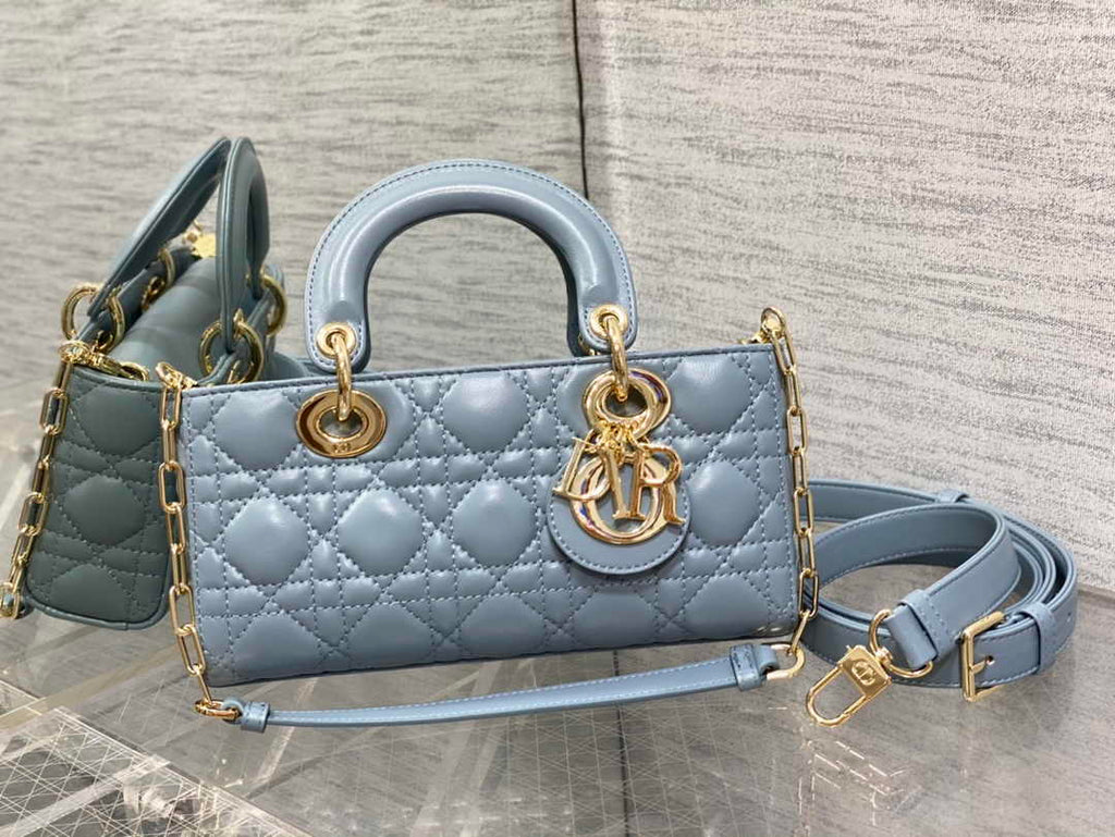 Dior Small Lady D-Joy Bag M0613 Sky Blue Cannage Lambskin - Default Title - View 1