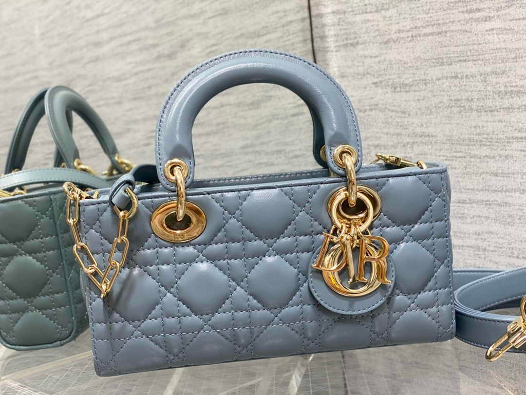 Dior Small Lady D-Joy Bag M0613 Sky Blue Cannage Lambskin - Default Title - View 2