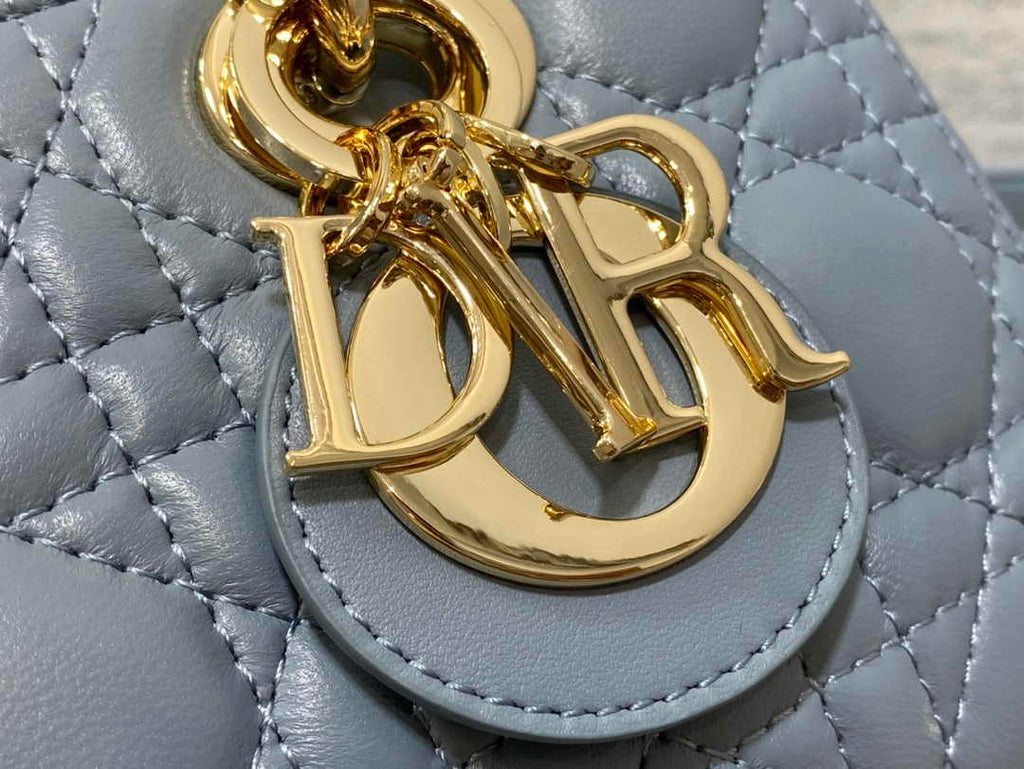 Dior Small Lady D-Joy Bag M0613 Sky Blue Cannage Lambskin - Default Title - View 6