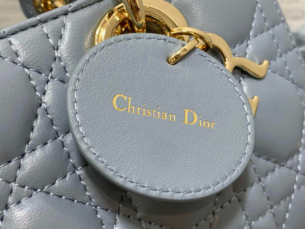 Dior Small Lady D-Joy Bag M0613 Sky Blue Cannage Lambskin - Default Title - View 7