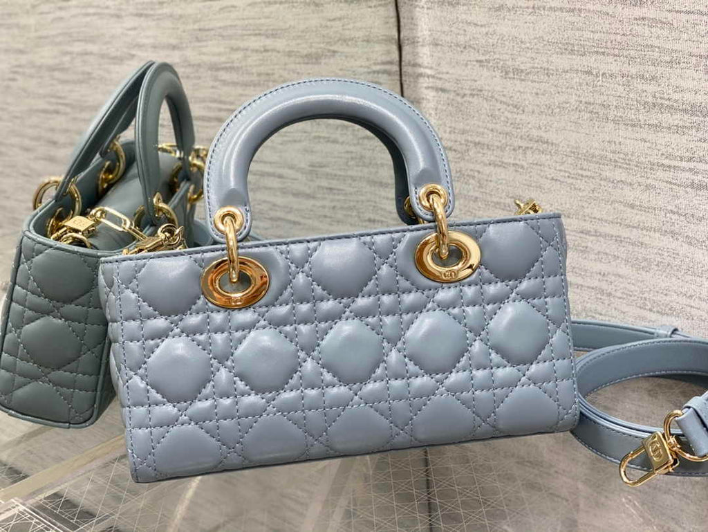 Dior Small Lady D-Joy Bag M0613 Sky Blue Cannage Lambskin - Default Title - View 3